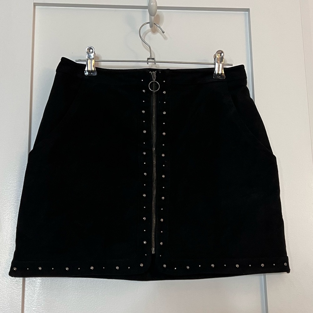 AEO Black Suede Mini Skirt w/ Stud Detail - Size 0